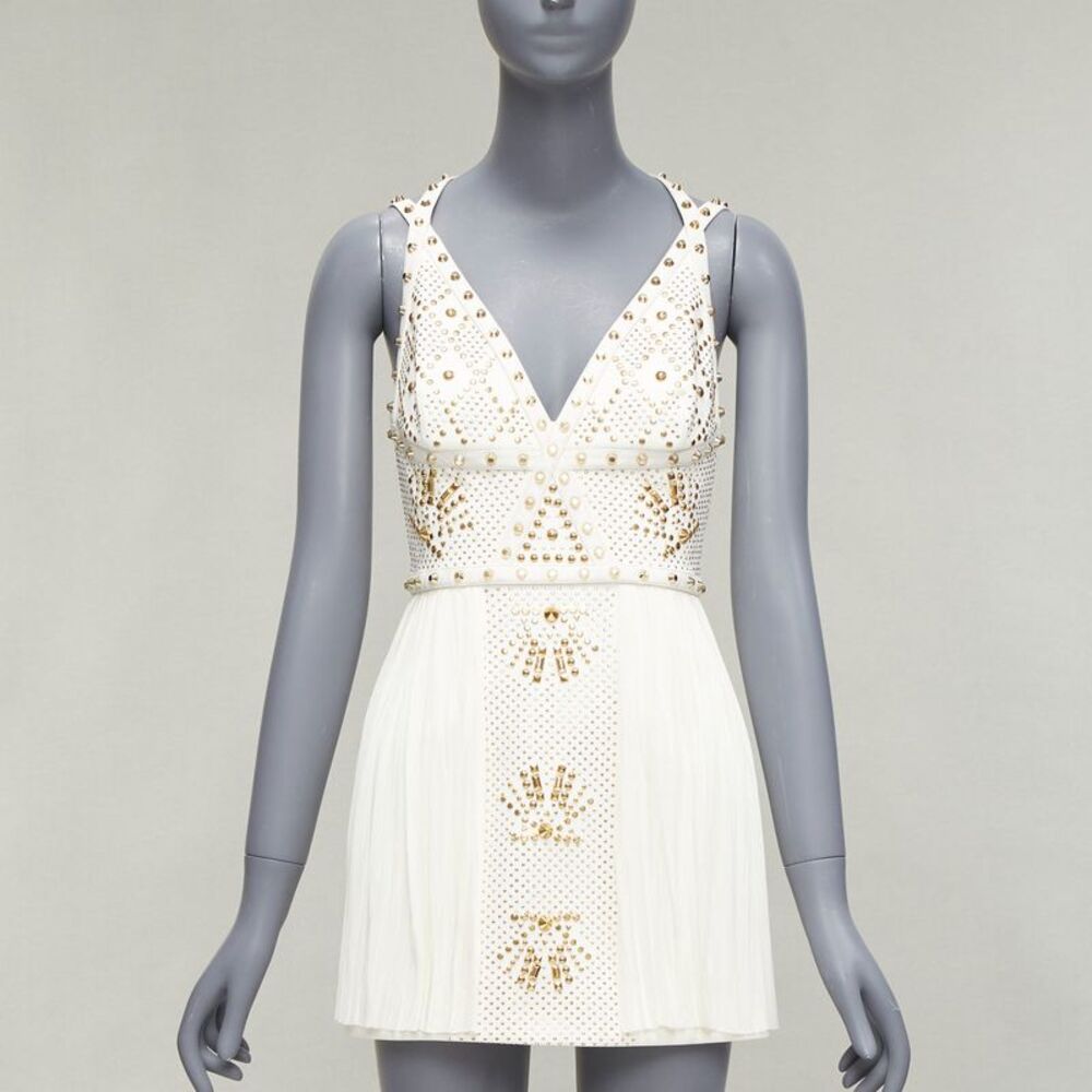 Versace 2011 Runway Studded Leather Dress